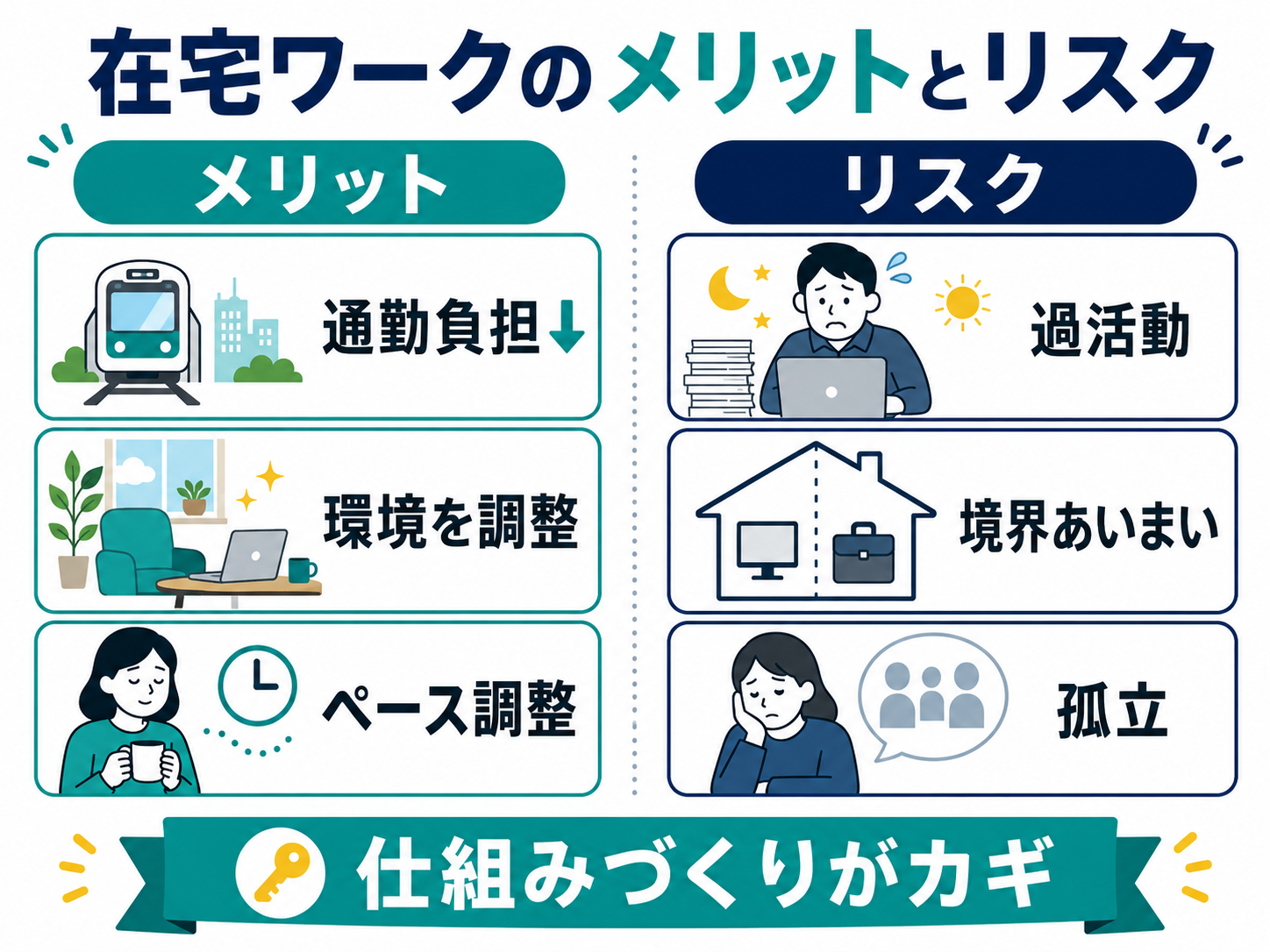 在宅ワークのメリットとリスク