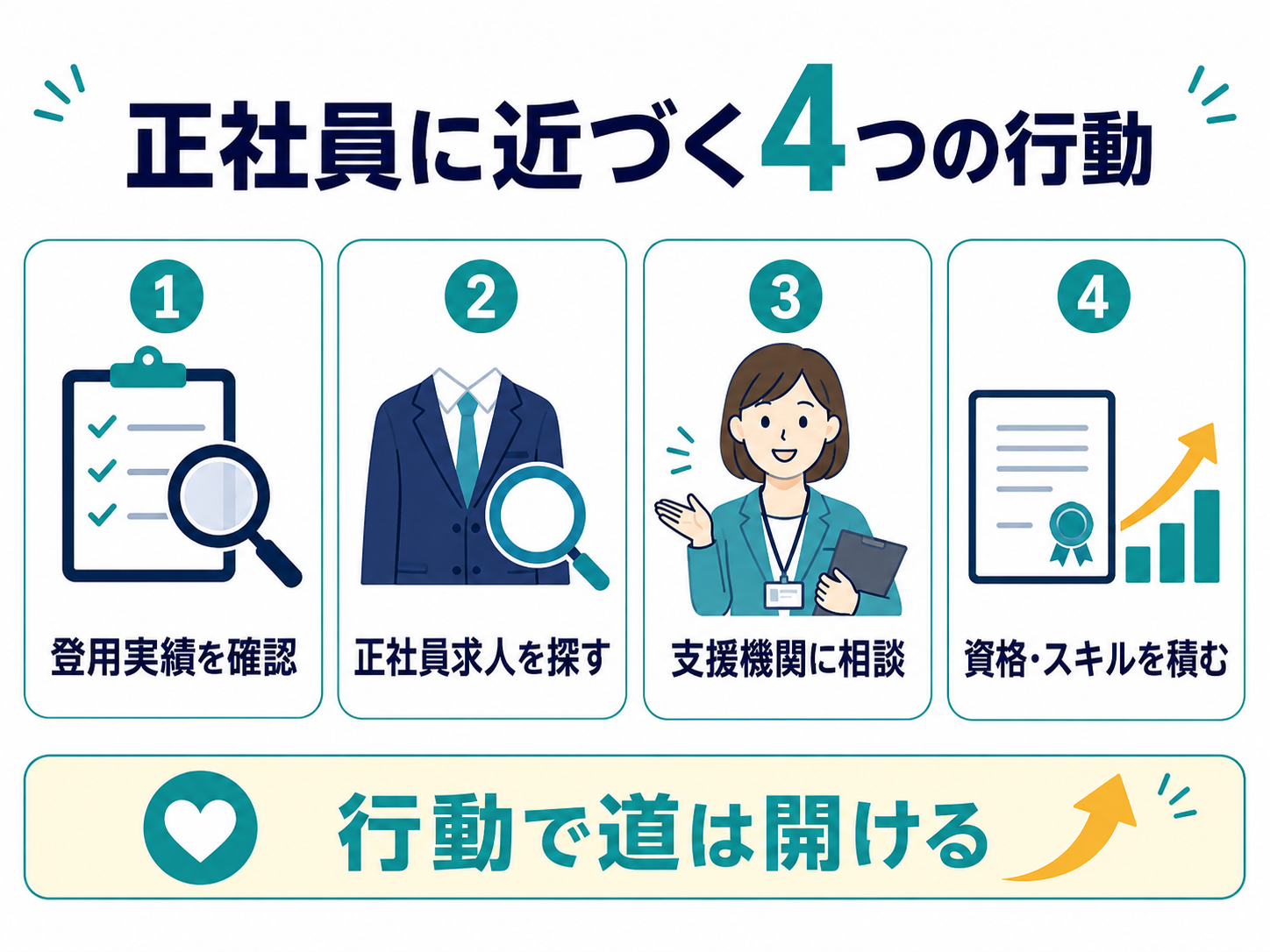 正社員に近づく4つの行動