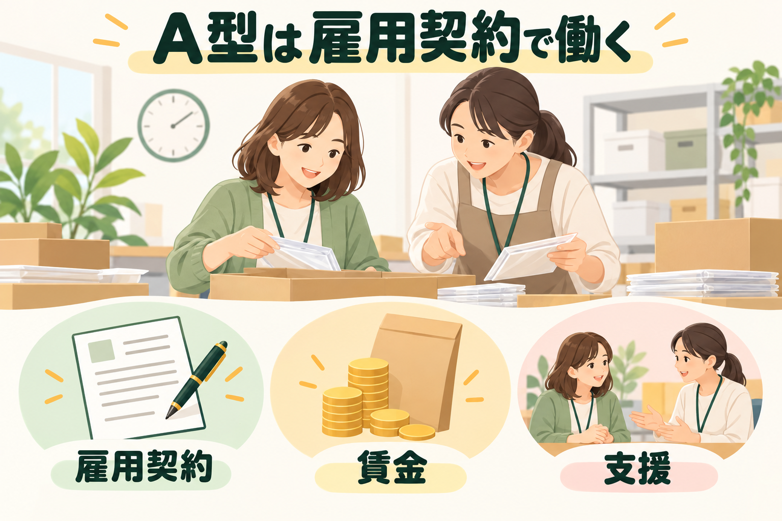 A型は雇用契約で働く