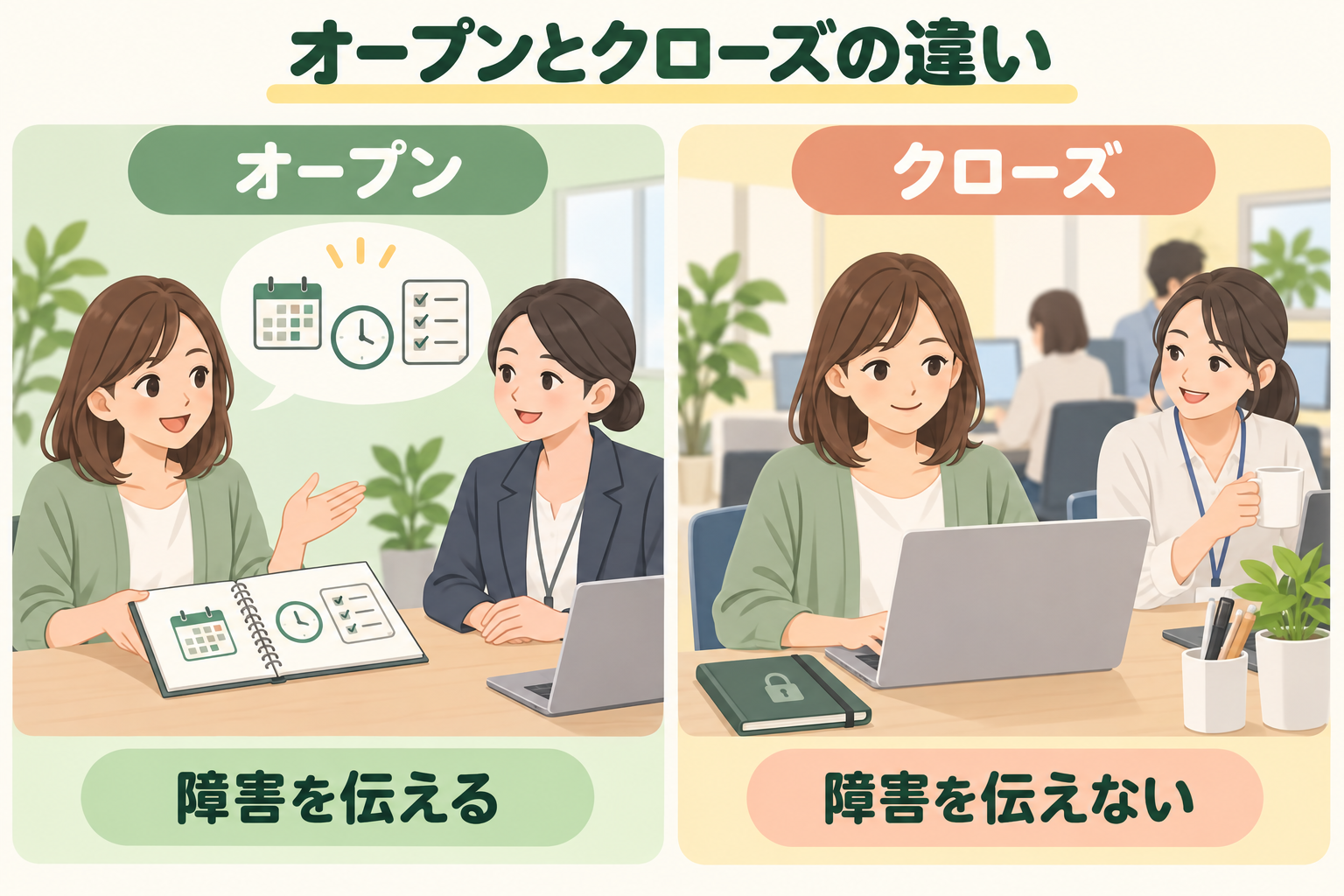 オープンとクローズの違い