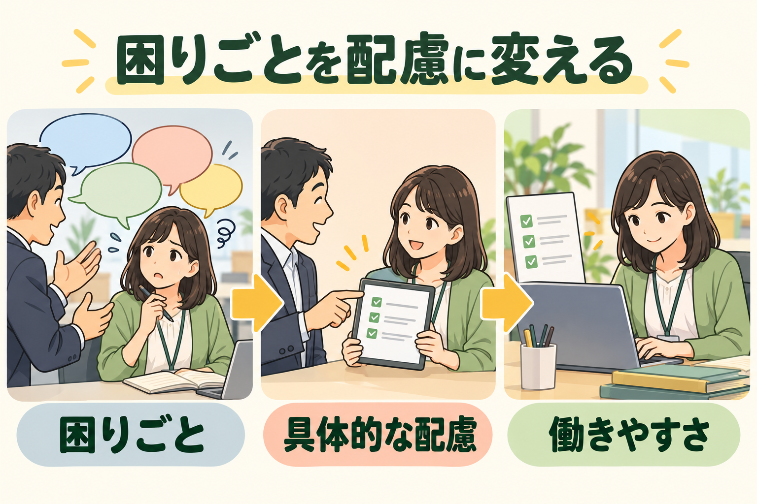 困りごとを配慮に変える