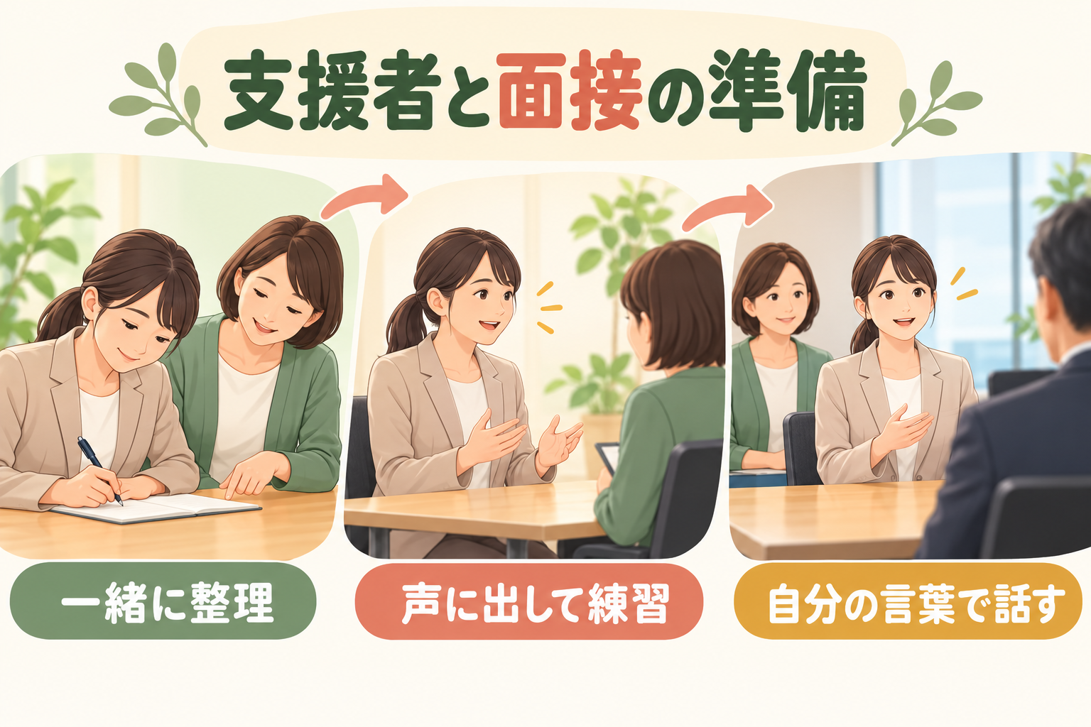 支援者と面接の準備