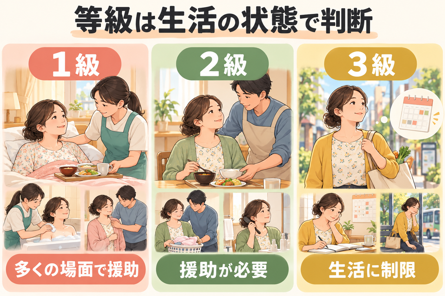 等級は生活の状況で判断