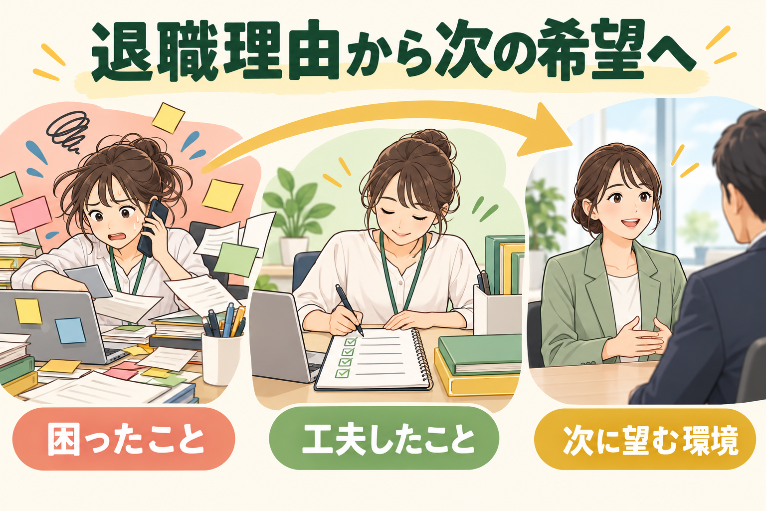 退職理由から次の希望へ