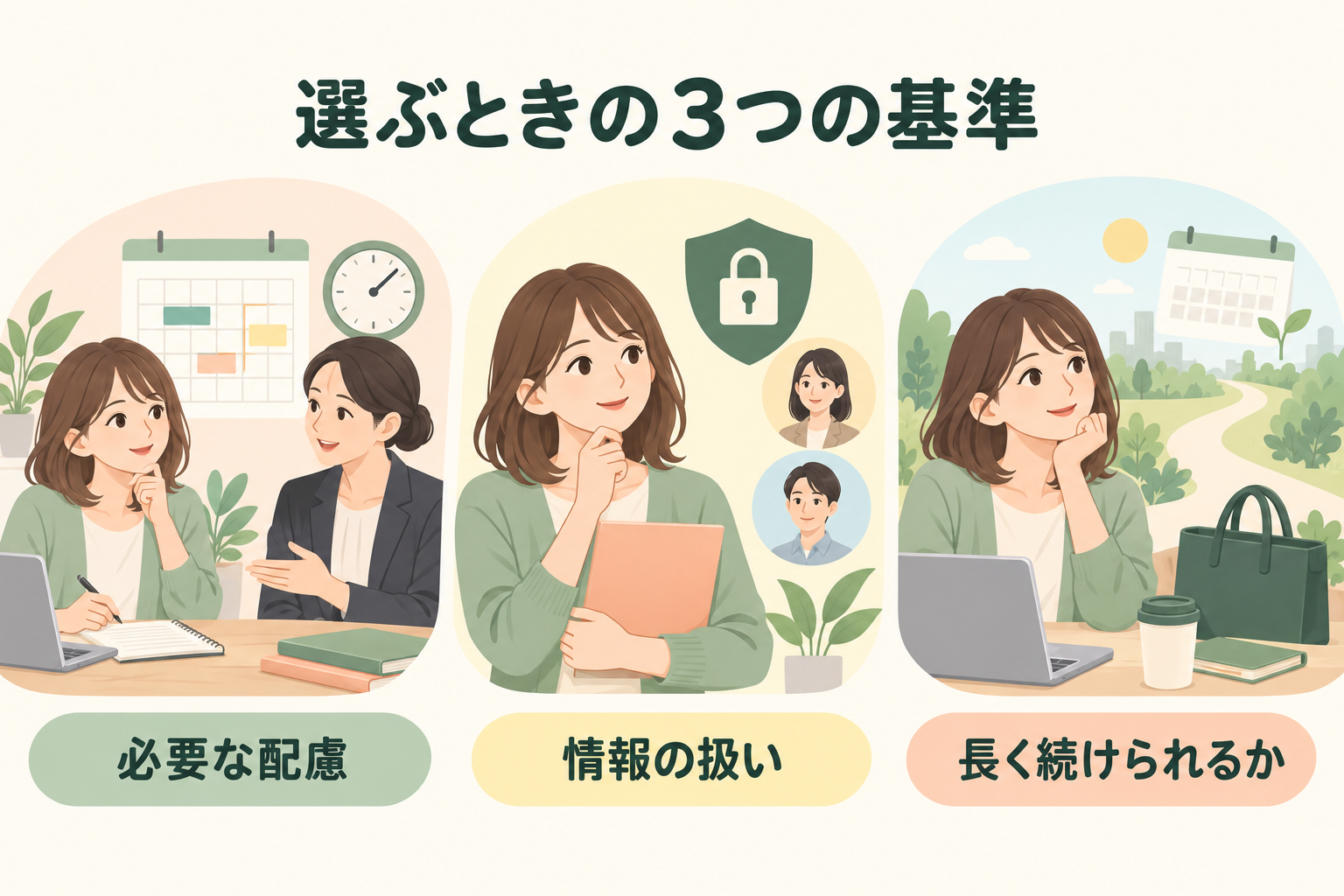 選ぶときの3つの基準