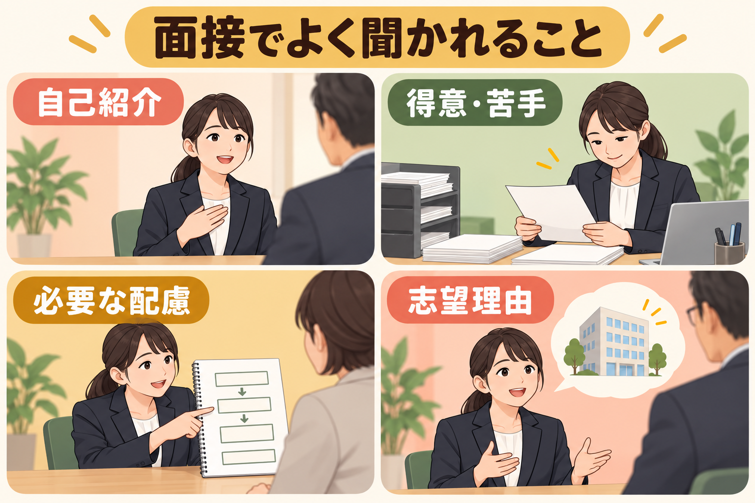 面接でよく聞かれること