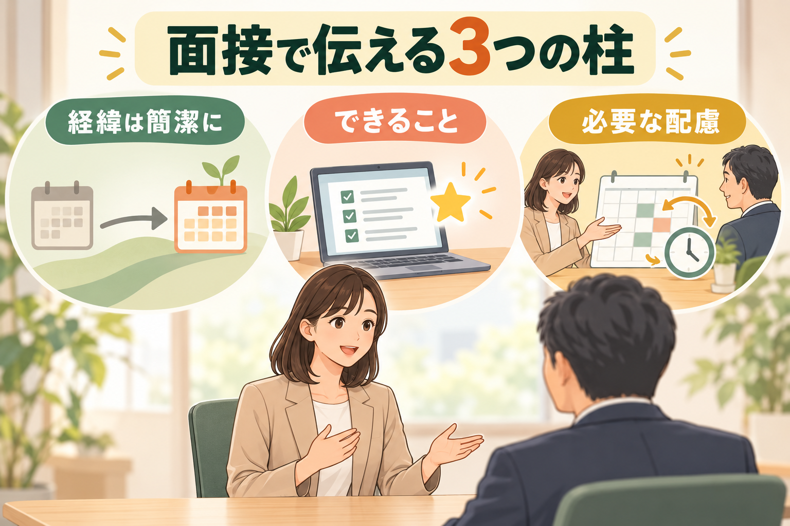 面接で伝える3つの柱