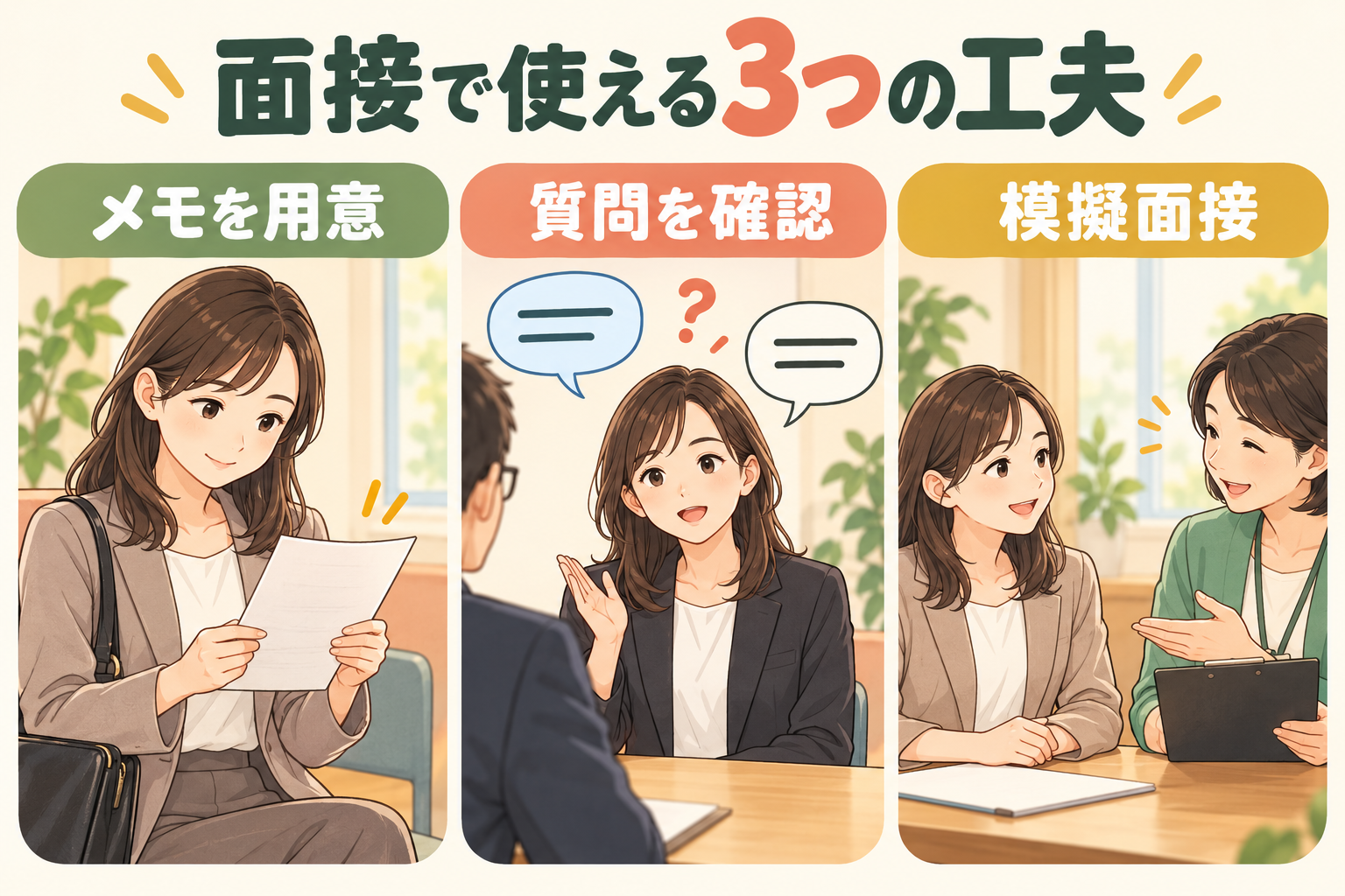 面接で使える3つの工夫