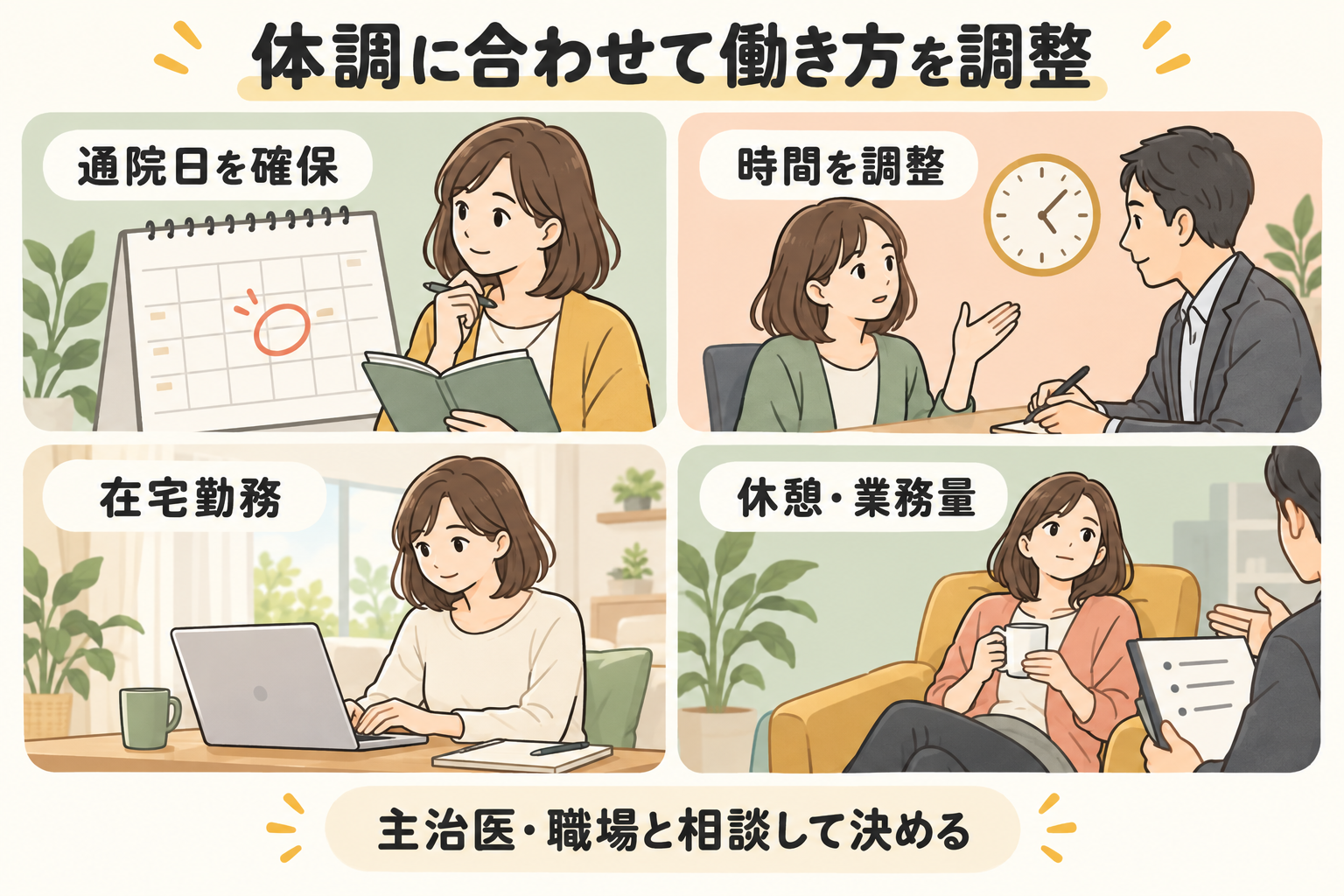 体調に合わせて働き方を調整