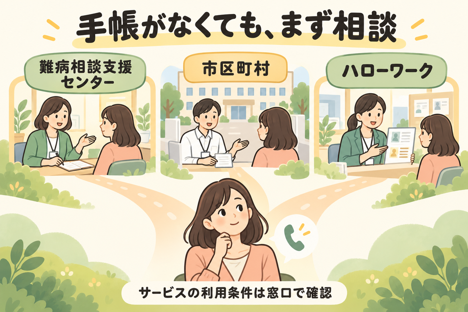 手帳がなくてもまず相談